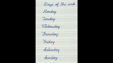 Days of the week in cursive writing #cursive #handwriting #english #beautiful