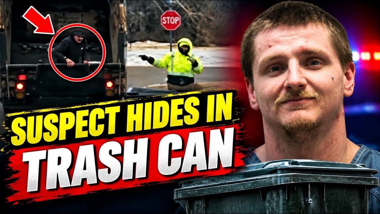 Sanitation worker shocked to find suspect who fled police hiding in garbage bin