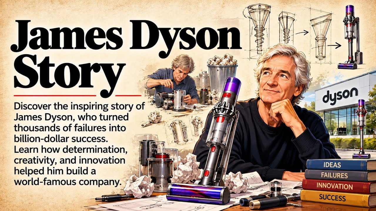 James Dyson Story | 5,127 Failures to Billion-Dollar Success | Learn English Through Story Level 2 🔥