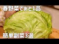 春野菜であと1品!簡単副菜3選【春キャベツ・新玉ねぎ】