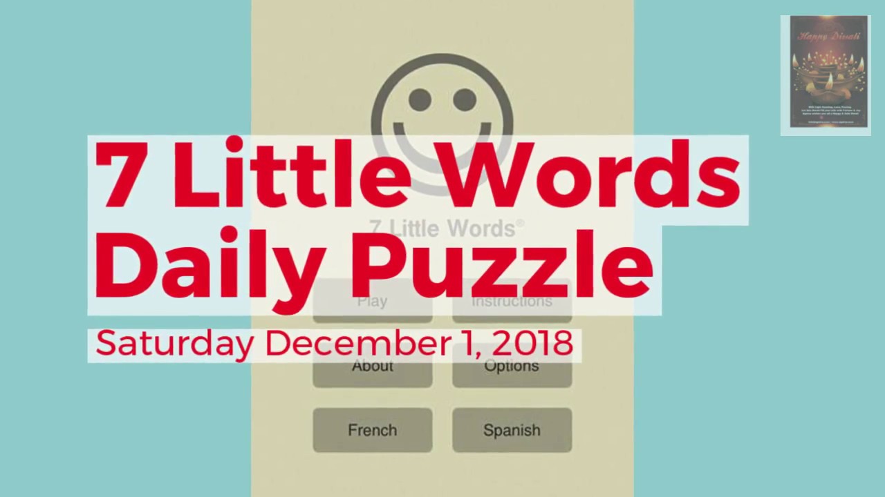7 Little Words Daily Puzzle December 1 2018 YouTube