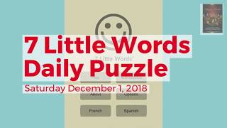 7 Little Words Daily Puzzle December 1 2018