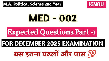 MED 002 Important Questions One Shot Revision|MED 002 Sustainable Development: Issues and Challenges