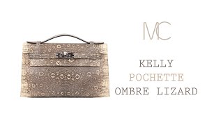 Hermes Kelly Pochette Bag Ombre Lizard Clutch • MIGHTYCHIC • 