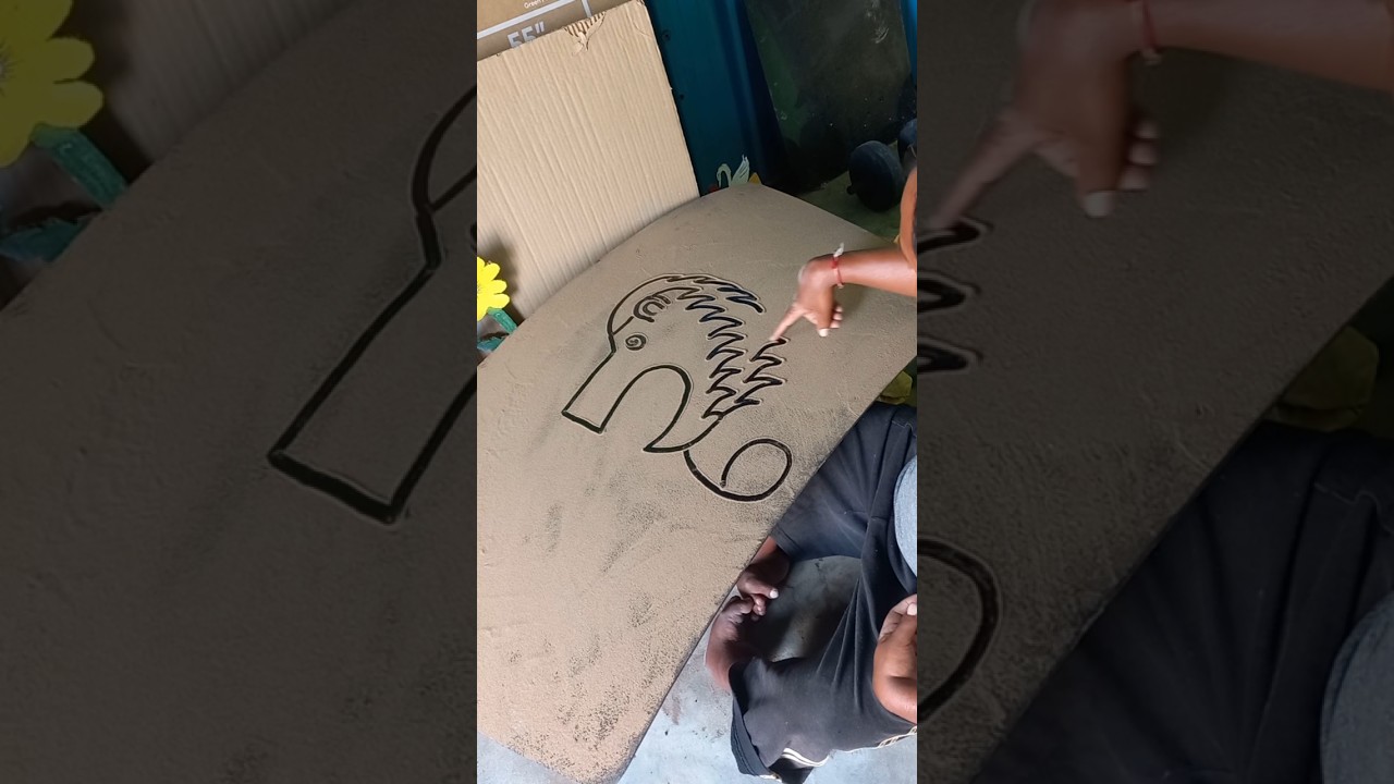 Lion drawing with number 56