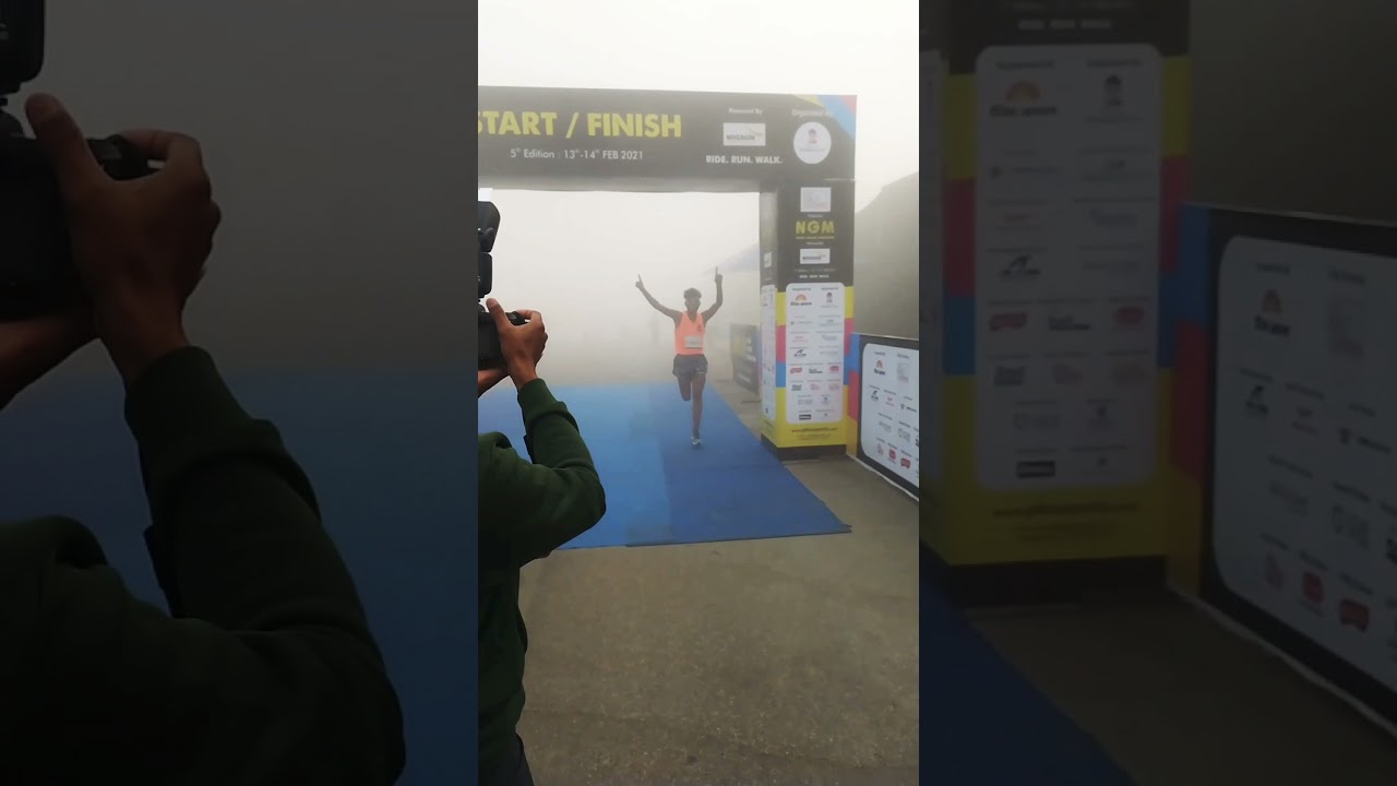 Noida half marathon 1st place 3km best timing 8.33.44