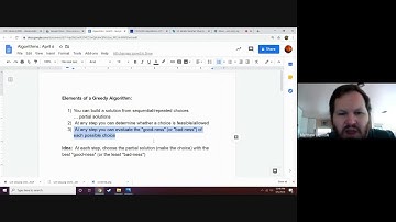 Overview of Greedy Algorithms : April 6 Live Session