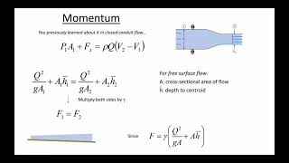 Momentum-Depth and Hydraulic Jumps - CE 331, Class 32 (31 Mar 2023)