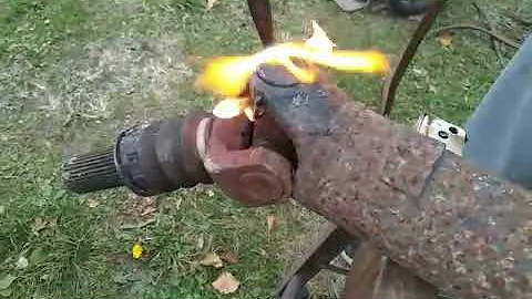 Drive Shaft factory u joint internal plastic Removal. Torch.  Aka zit popping ! Acne! 🇺🇸