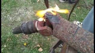 Drive Shaft factory u joint internal plastic Removal. Torch.  Aka zit popping ! Acne! 🇺🇸