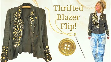 DIY Add Buttons To Your Old Blazer an Easy Way To Create A Couture Look