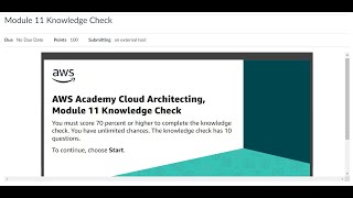 AWS Cloud Architecting - Module 11 - Knowledge Check Answers
