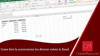 Come fare la conversione tra diverse valute in Excel screenshot 2