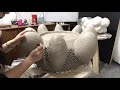 Full record of making human size ceramic sculpture series gone with flowers asmr part 1