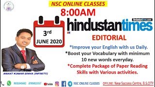 ENGLISH EDITORIAL|HINDUSTAN TIMES|3 JUNE 2020|BANK ,RAILWAY,SSC,CG & COMPETITIVE EXAMS screenshot 5
