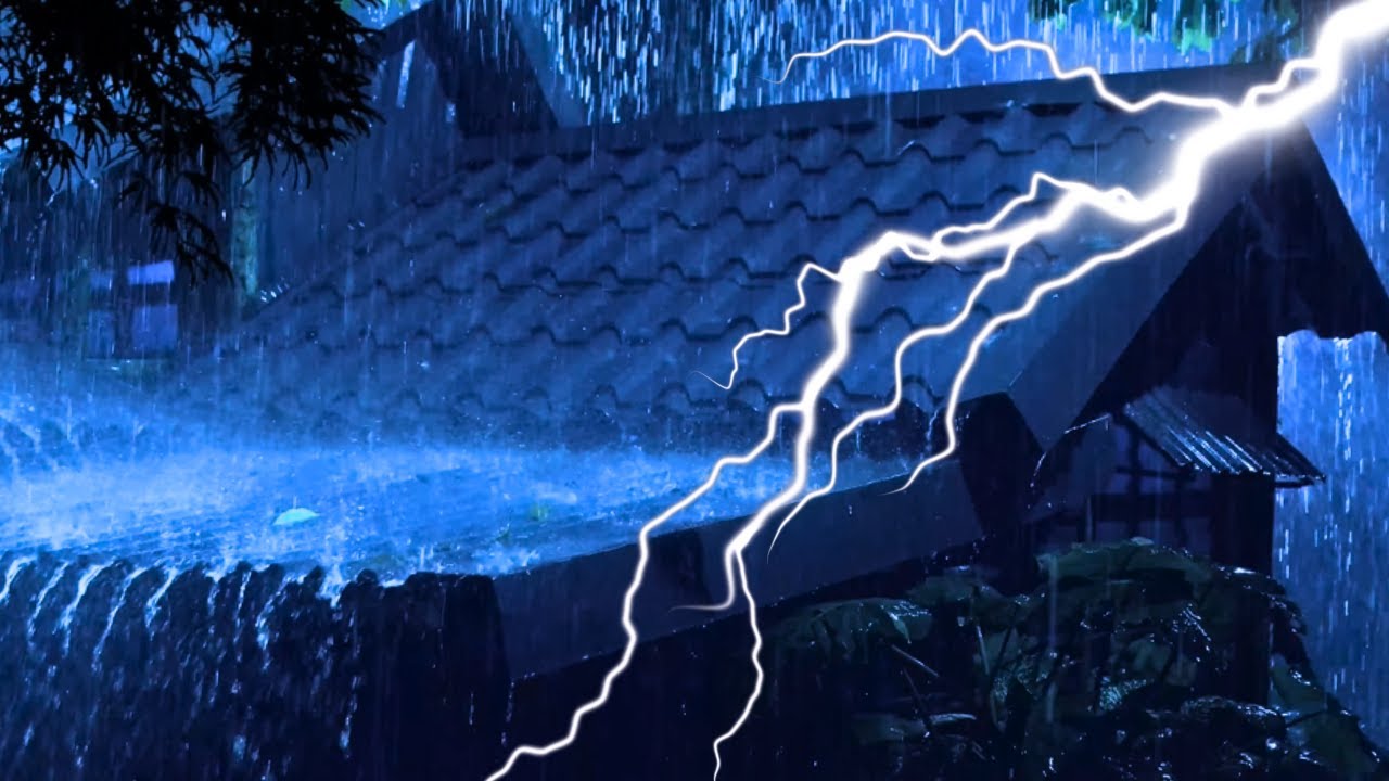 HEAVY RAIN AND THUNDER SOUNDS - DEEP SLEEP | Thunderstorm for Sleeping -sothing rain drops# 12