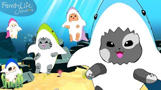 Baby Shark Cat | #babysharkcat | Kids #babyshark Nursery Kitten Songs | Family Life Studios