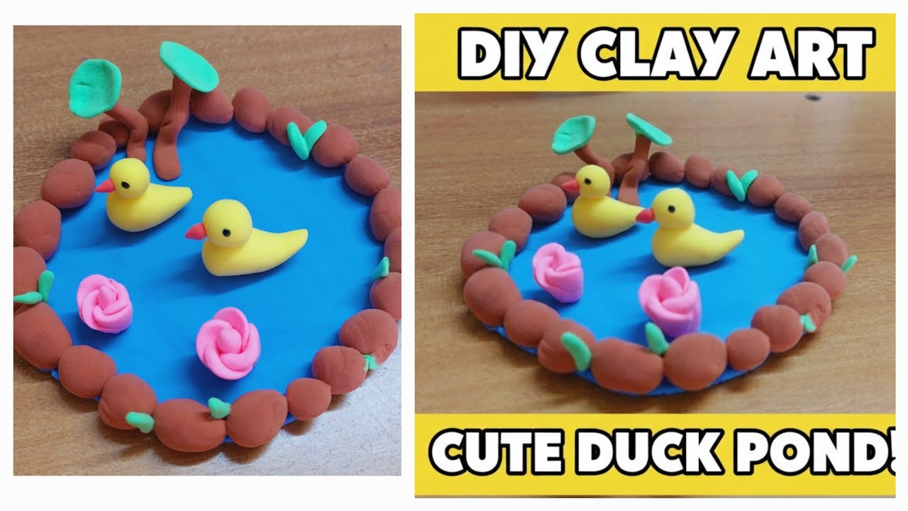 How to make duck pond | clay duck pond | super clay duck | diy art | home decor 