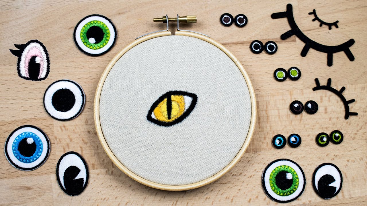HOW TO EMBROIDER PLUSHIE S EYES DIY Patches Free Pattern YouTube