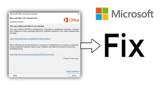 This Copy Of Microsoft Office is not activated | FIX THE PROBLEM