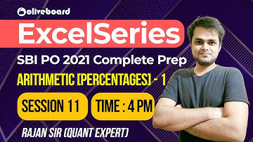 SBI PO 2021 | Maths Preparation | Arithmetic | Percentage - 1 | Session - 11  #ExcelSeries