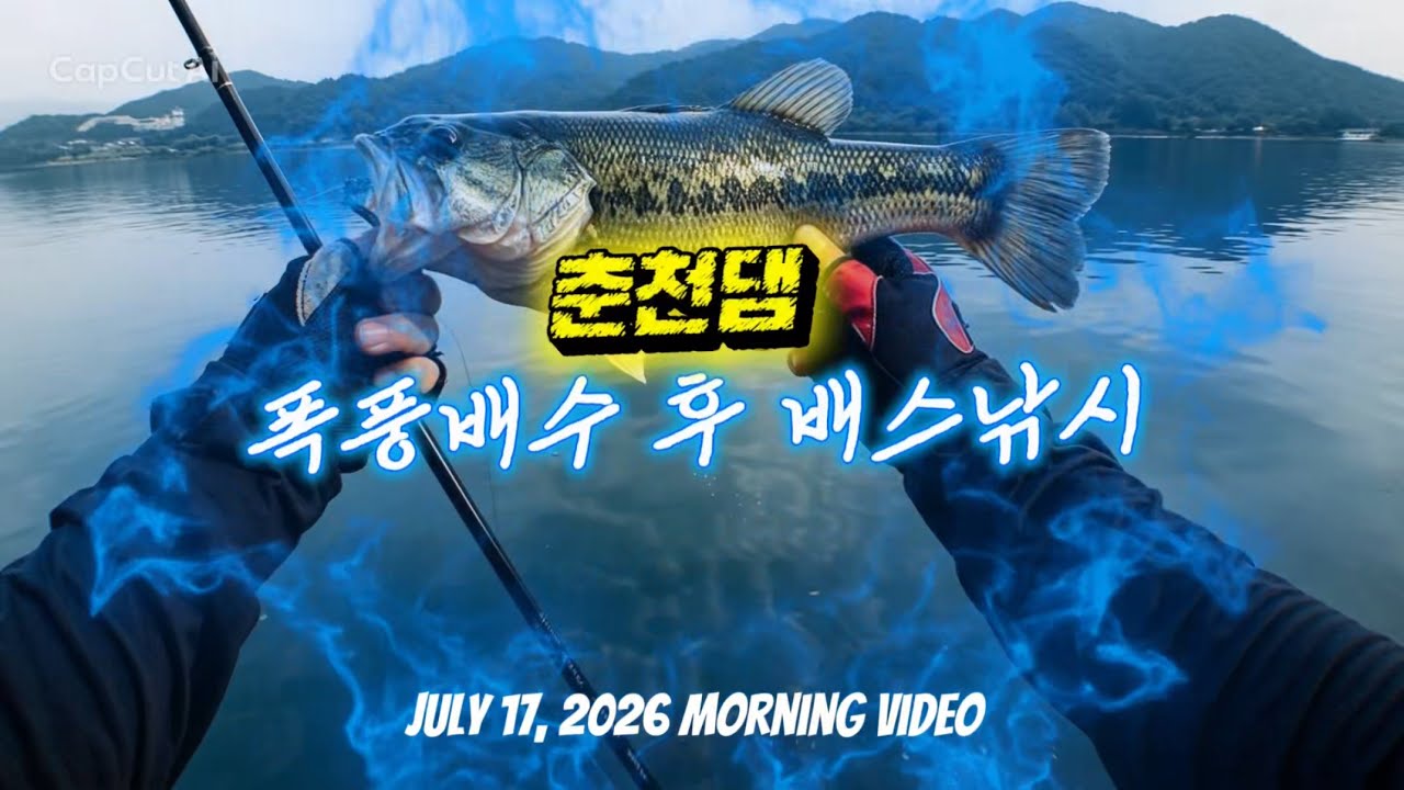 화천 장마전선북상으로 폭풍배수후 배스낚시