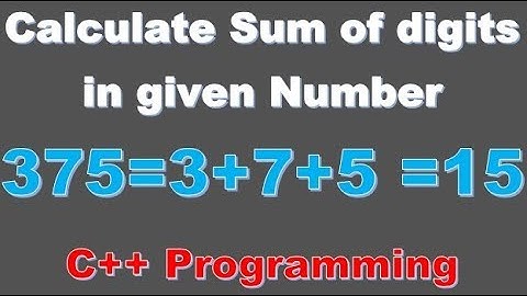 Calculate Sum of digits of a given number in c++