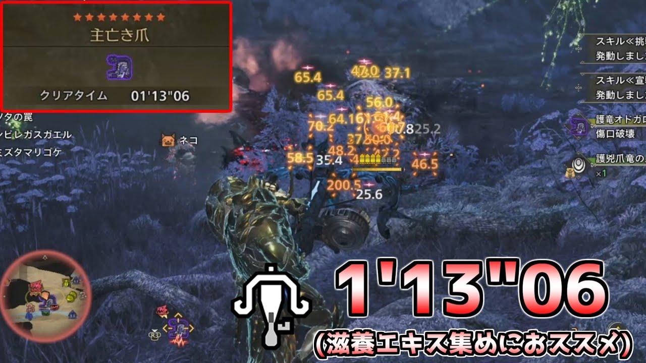 【MHWilds】主亡き爪（歴戦 護竜オドガロン亜種）ライトボウガン 1分13秒（滋養エキス 周回）【モンスターハンターワイルズ】