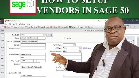 HOW TO SETUP VENDORS IN SAGE 50