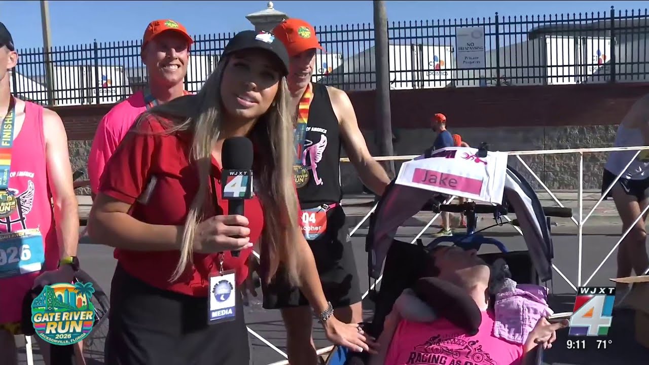 Man with cerebral palsy participates in Gate River Run with help of friends, family