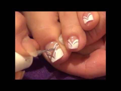 Toe nail Design - Elegant White V-shape French Design