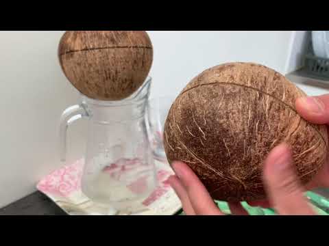 طريقة تقطيع واستخراج ماء جوز هند Noix De Coco