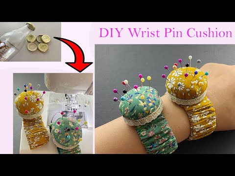 DIY Wrist Mini Hat Charm Pin Cushion with Bottle cap, Pin Holder, How to  Make a Wrist Pin cushion