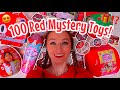 Unboxing 100 red only mystery toys barbie pop miraculous lol ryans world etc