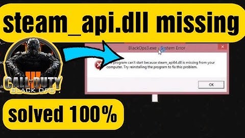 Call of duty Black ops 3 how to fix steam_api.dll missing
