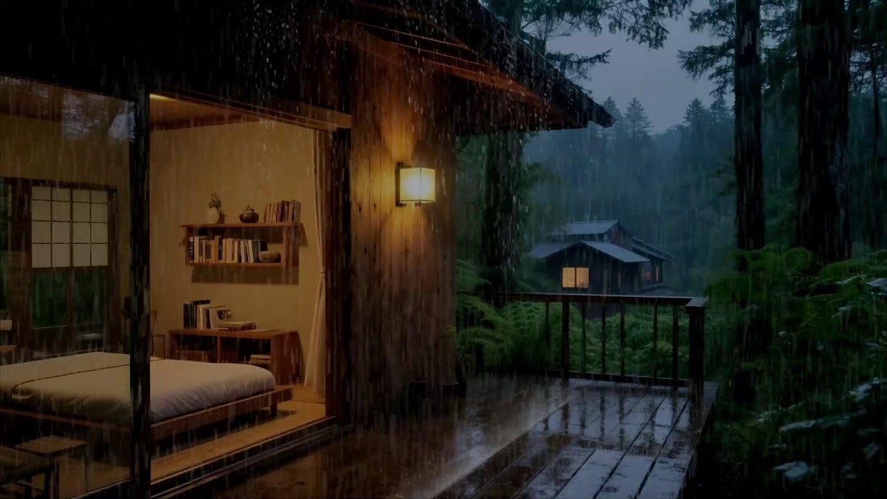 Bruit mental qui disparaît – Pluie naturelle – Maison paisible sous la pluie – Silence 🌧️🌿