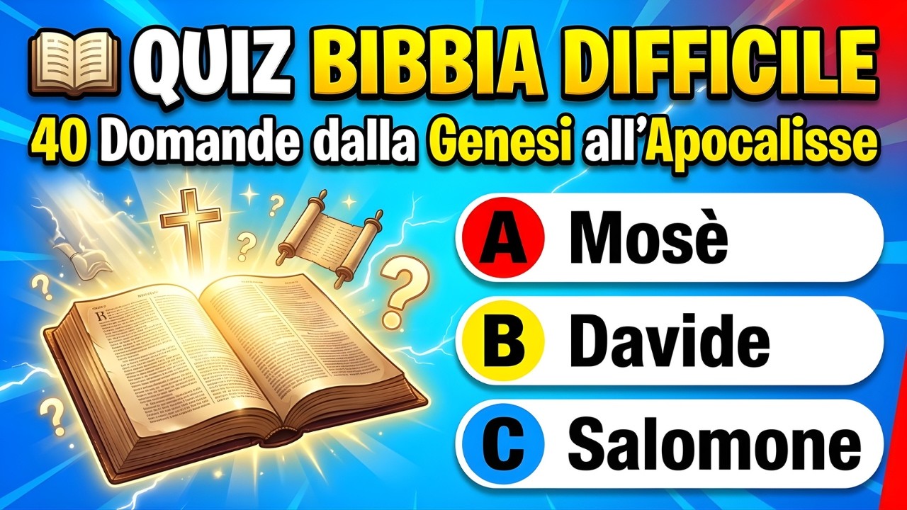 📖 Quiz Bibbia Difficile 40 Domande dalla Genesi all’Apocalisse