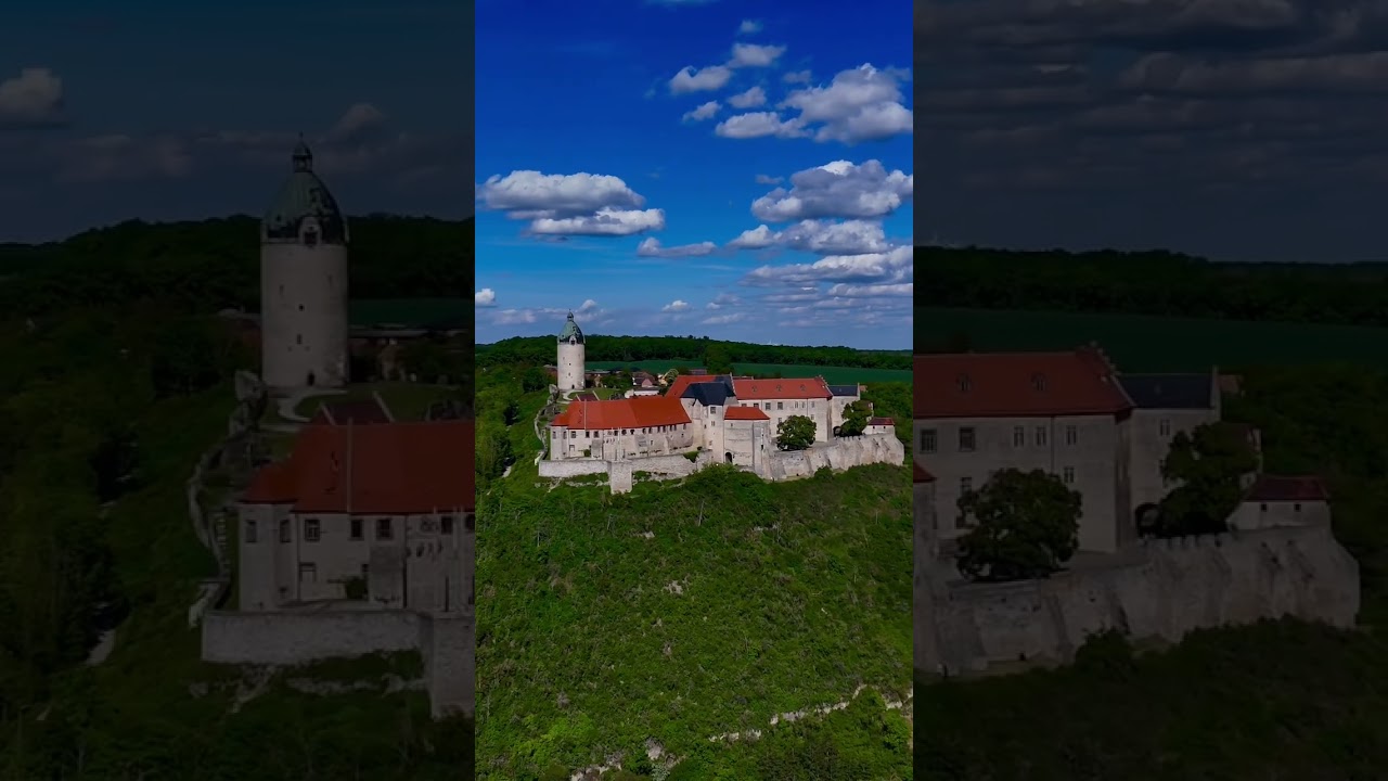 Media rotaci&oacute;n sobre Freyburg an der Unstrut &ndash; vista a&eacute;rea en movimiento#Drone #Freyburg #VistaAerea