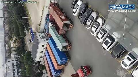 Ten full container shipment for stock mask loading video