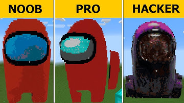 Pixel Art (NOOB vs PRO vs HACKER) Among us in Minecraft