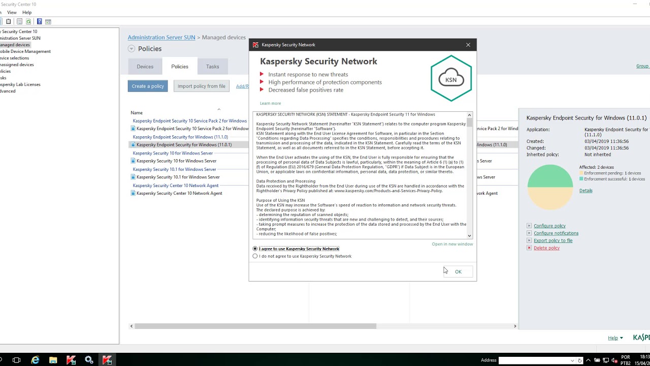 check policy components in Kaspersky Endpoint Security - YouTube
