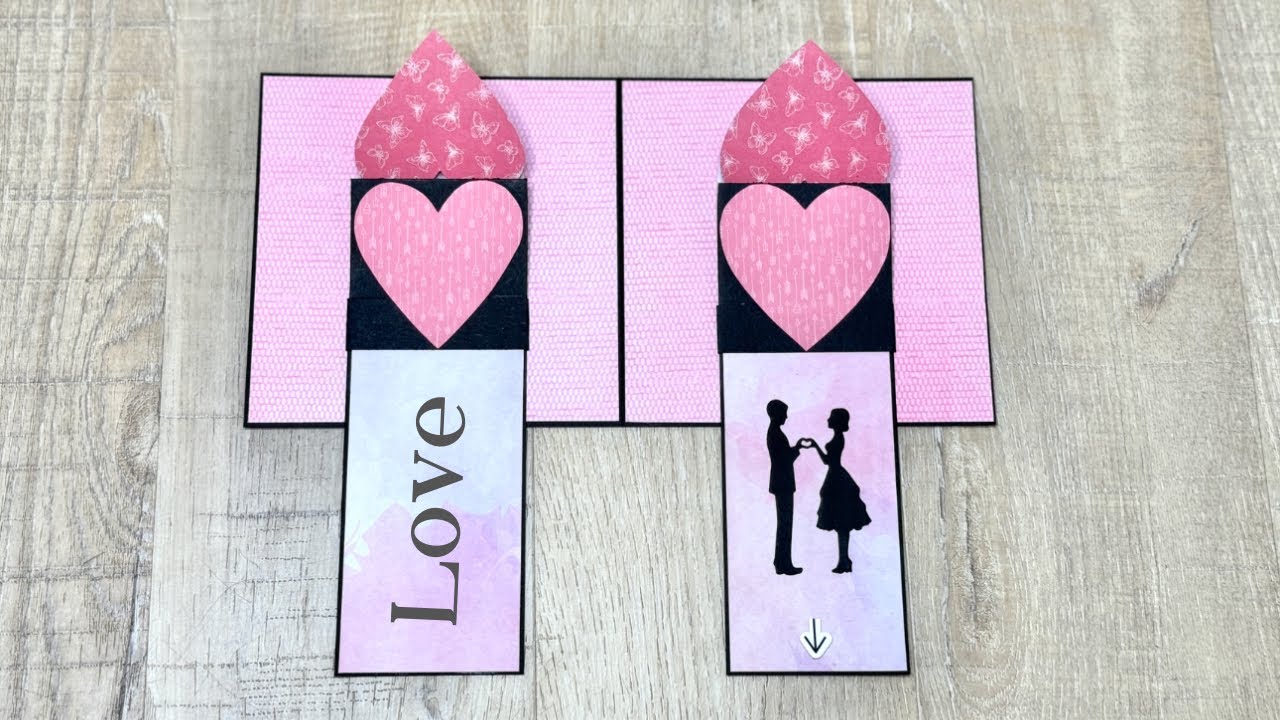 DIY Heart Waterfall Card - YouTube