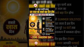 21 जून क्यों है साल का सबसे बड़ा दिन? | Summer Solstice 2026 | Zero Shadow Day Explained #shorts