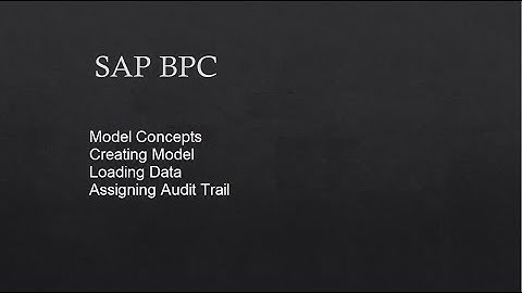 SAP BPC || 6. Model Concepts || Creating Model || Audit Trail