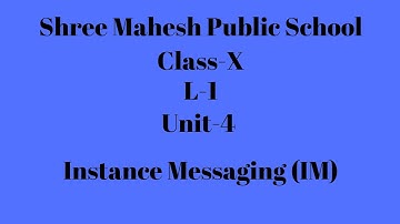 Class X Subject Skill Unit-4 Web Application (Instant Messaging)
