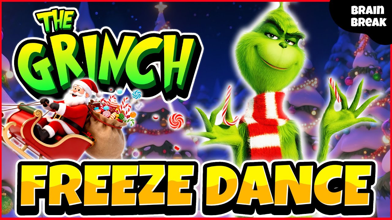 🟢 THE GRINCH FREEZE DANCE PARTY 🟢 Brain Break for Kids 🟢 Christmas Just Dance 🟢 Going on a Bear Hunt