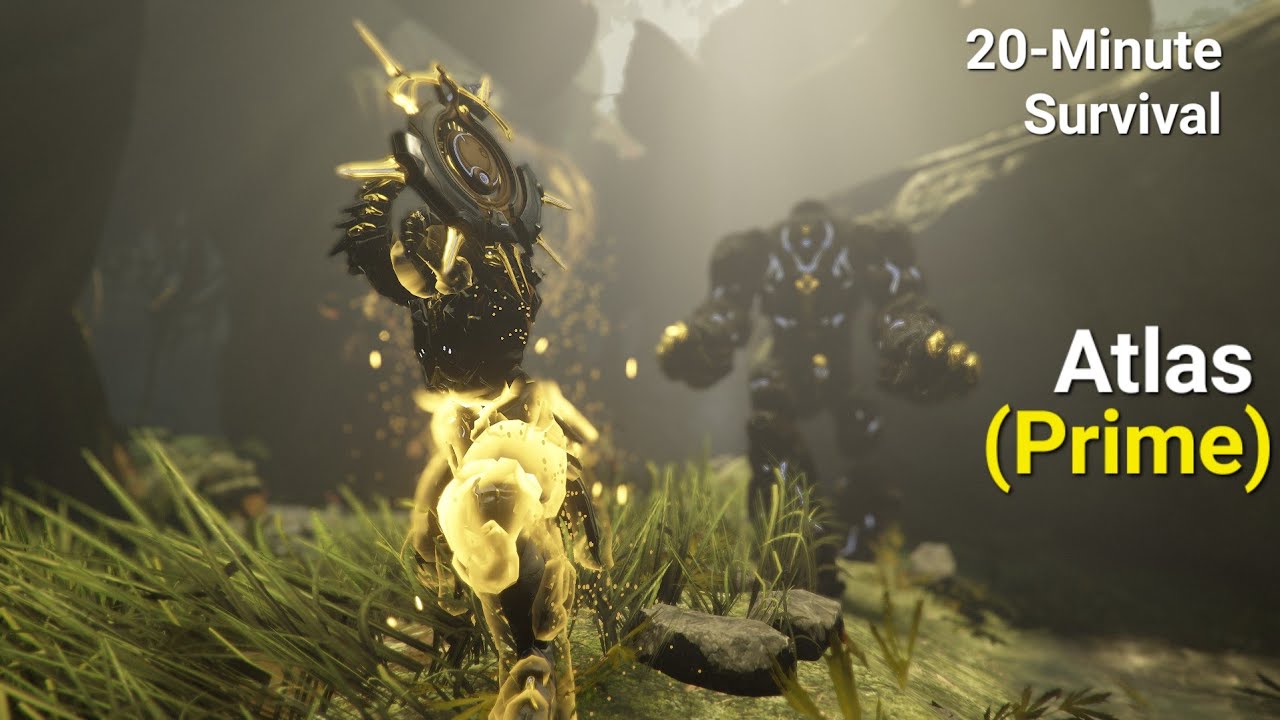Warframe Gameplay: 20 Minute Survival (Atlas Prime)