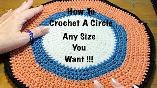 🧶Crochet a Flat Circle To ANY Size You Like 🧶
