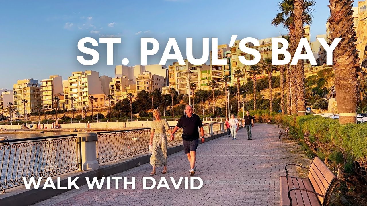 San Paul’s bay, Malta | Walking tour 4K 60fps HDR | Golden Hour