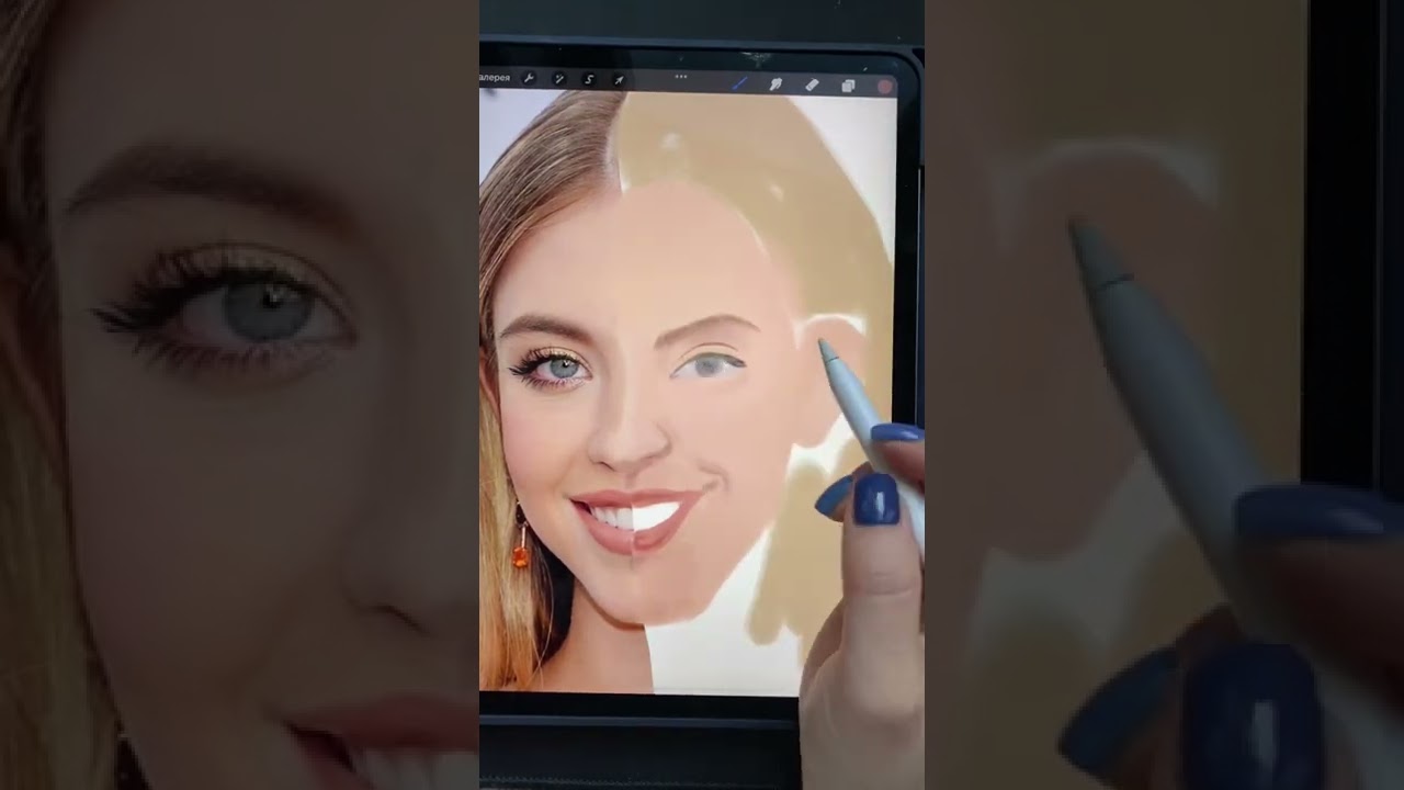 Draw Sydney Sweeney with iPad pro 